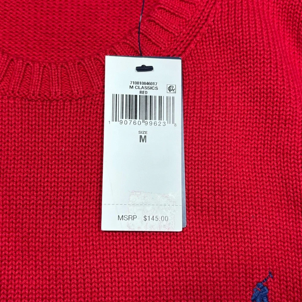 Polo Ralph Lauren Mens Red Cotton Crewneck Sweater M Classics 710810846017